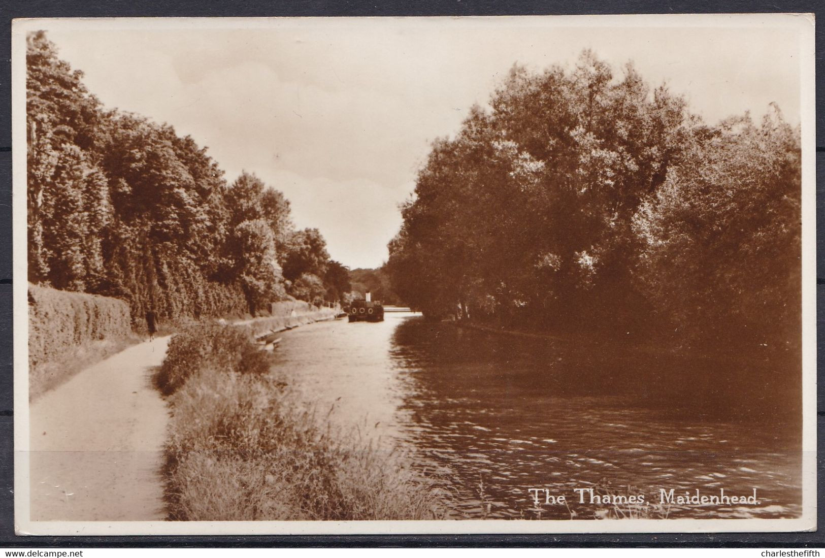 PHOTO CARD * THE THAMES At MAIDENHEAD * WITH STEAMER ! Rare - Places