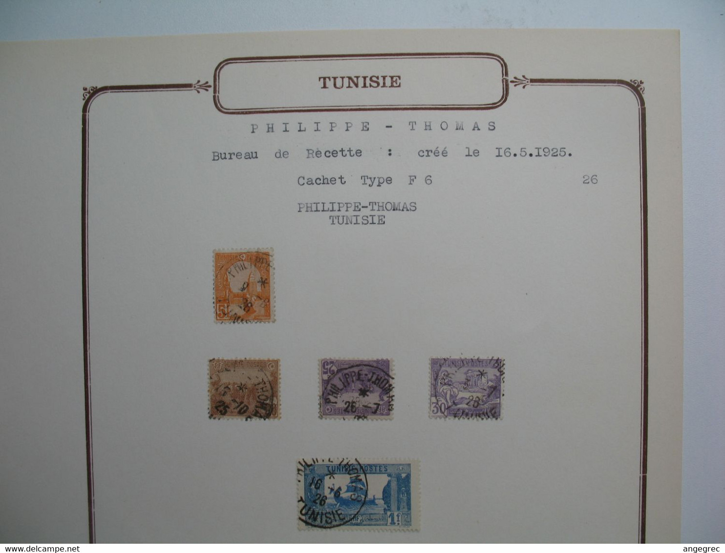 Tunisie Etude Oblitération Voir Scan  :   Philippe - Thomas - Used Stamps