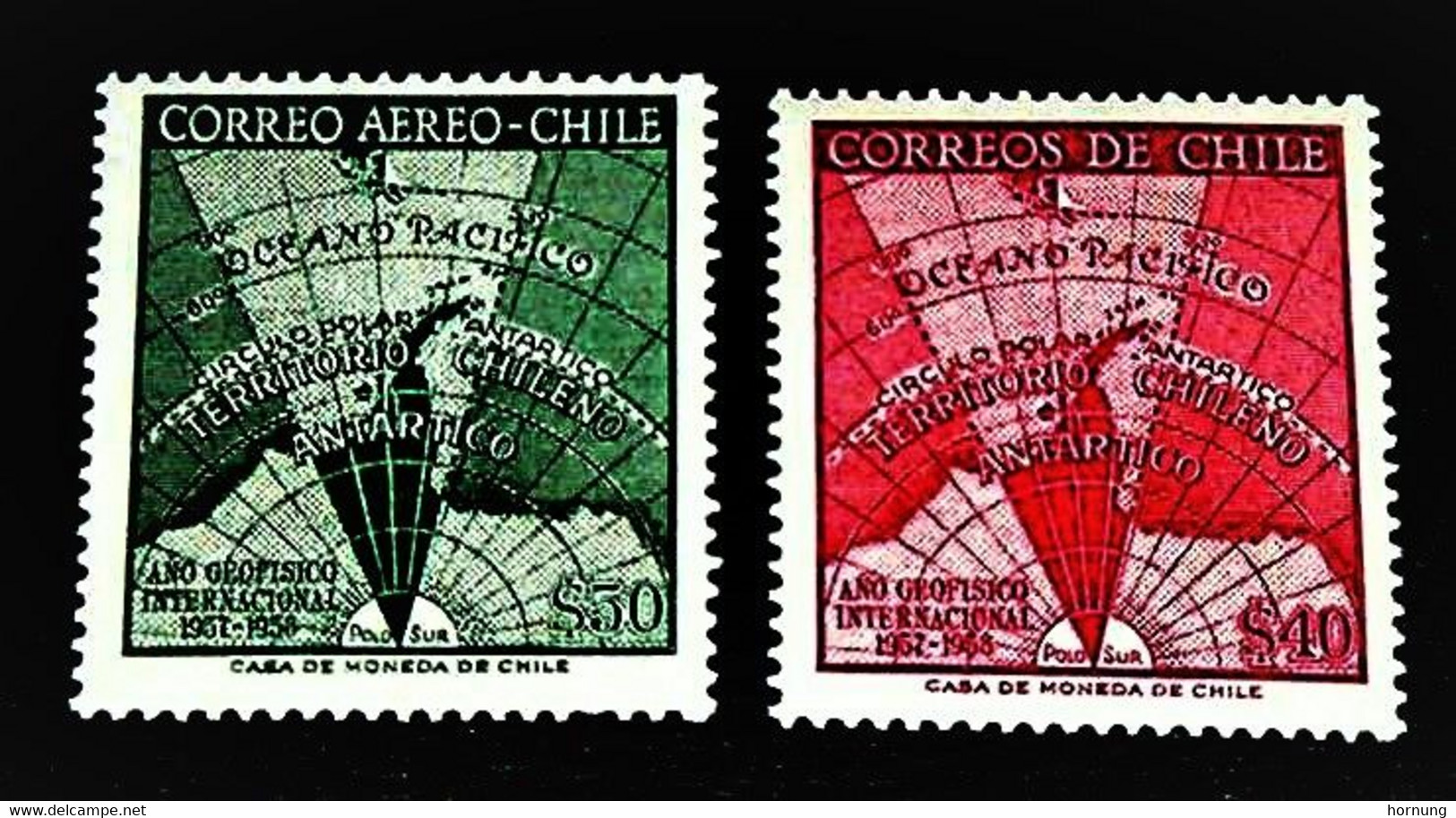Chile,1958,Antartics, MNH. Michel # 545-546 - Internationales Geophysikalisches Jahr