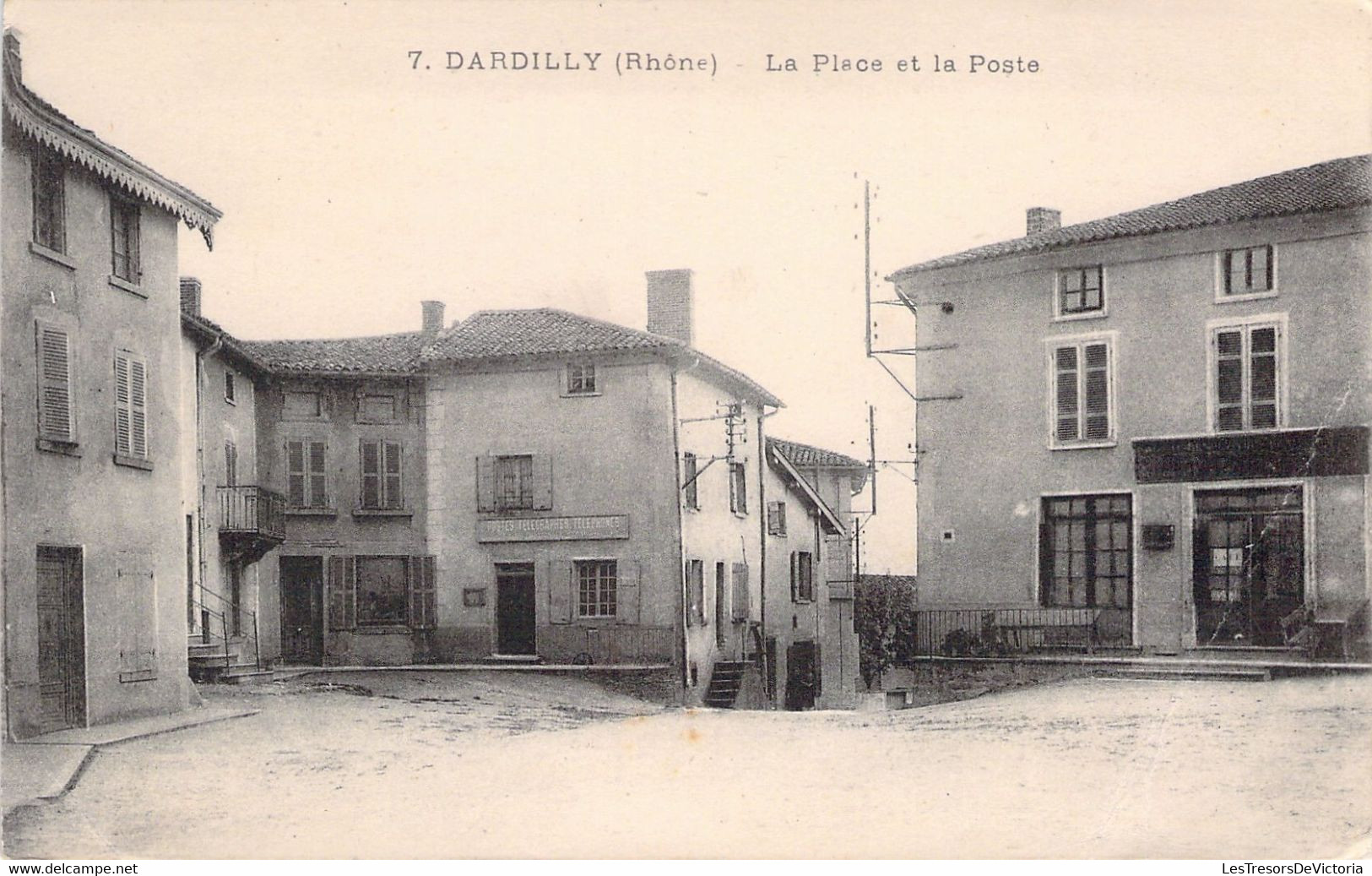 FRANCE - 69 - DARDILLY - La Place Et La Poste - Carte Postale Ancienne - Andere & Zonder Classificatie