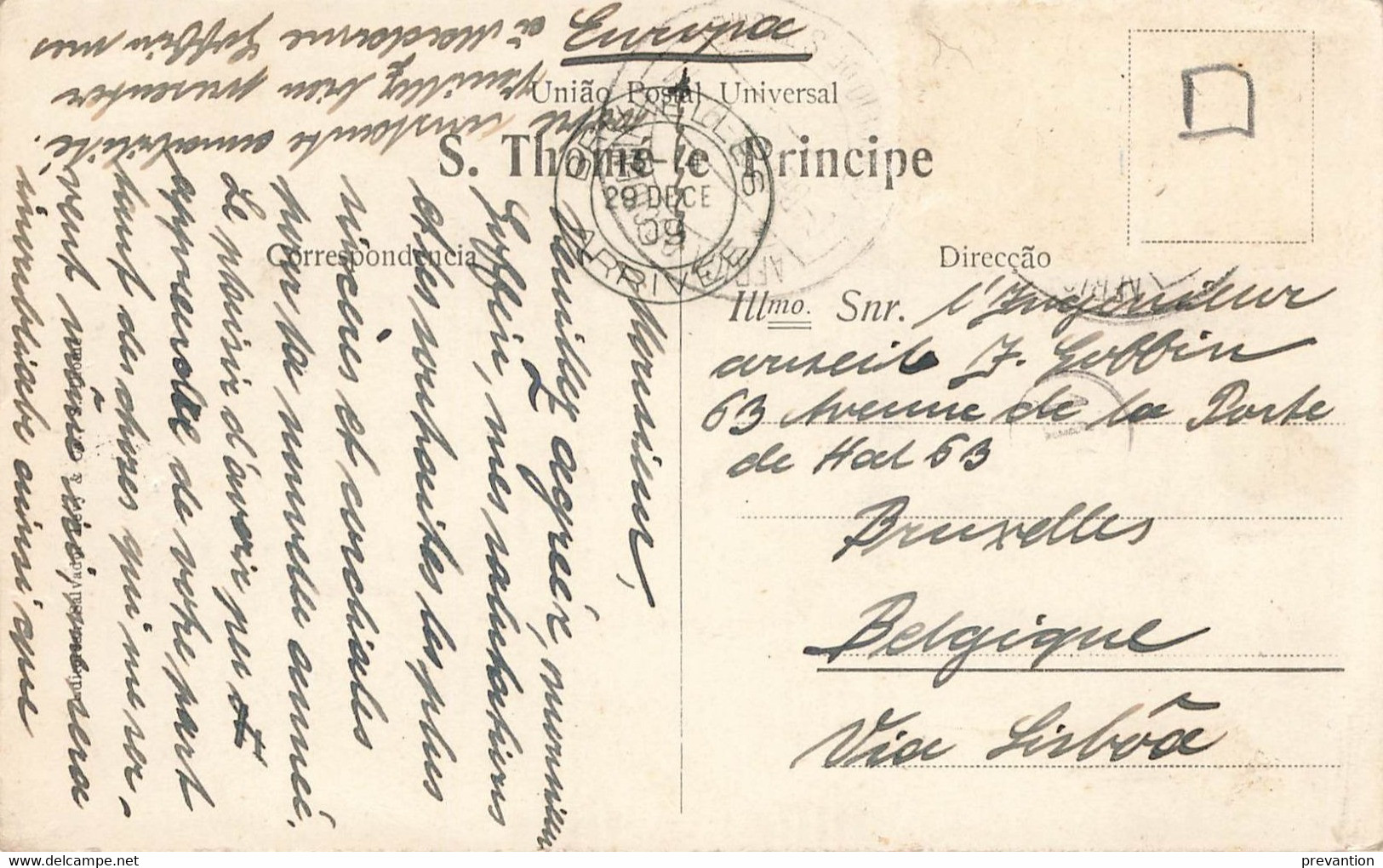 São Tomé-et-Principe - Trechos Da Feira - Carte Colorée Et Circulé En 1909 - Sao Tome Et Principe
