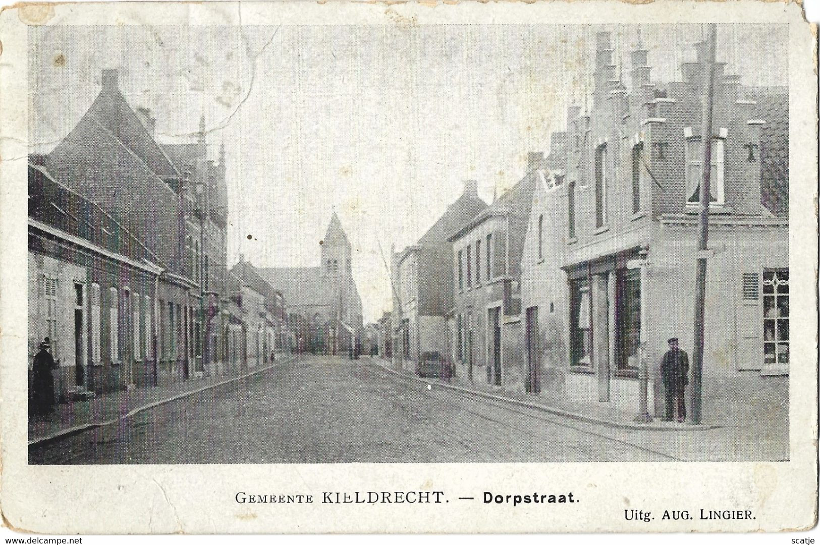 Gemeente Kieldrecht.   -   Dorpstraat.   -   (Staat Zie Scan)   -   1921   Naar   Antwerpen - Beveren-Waas