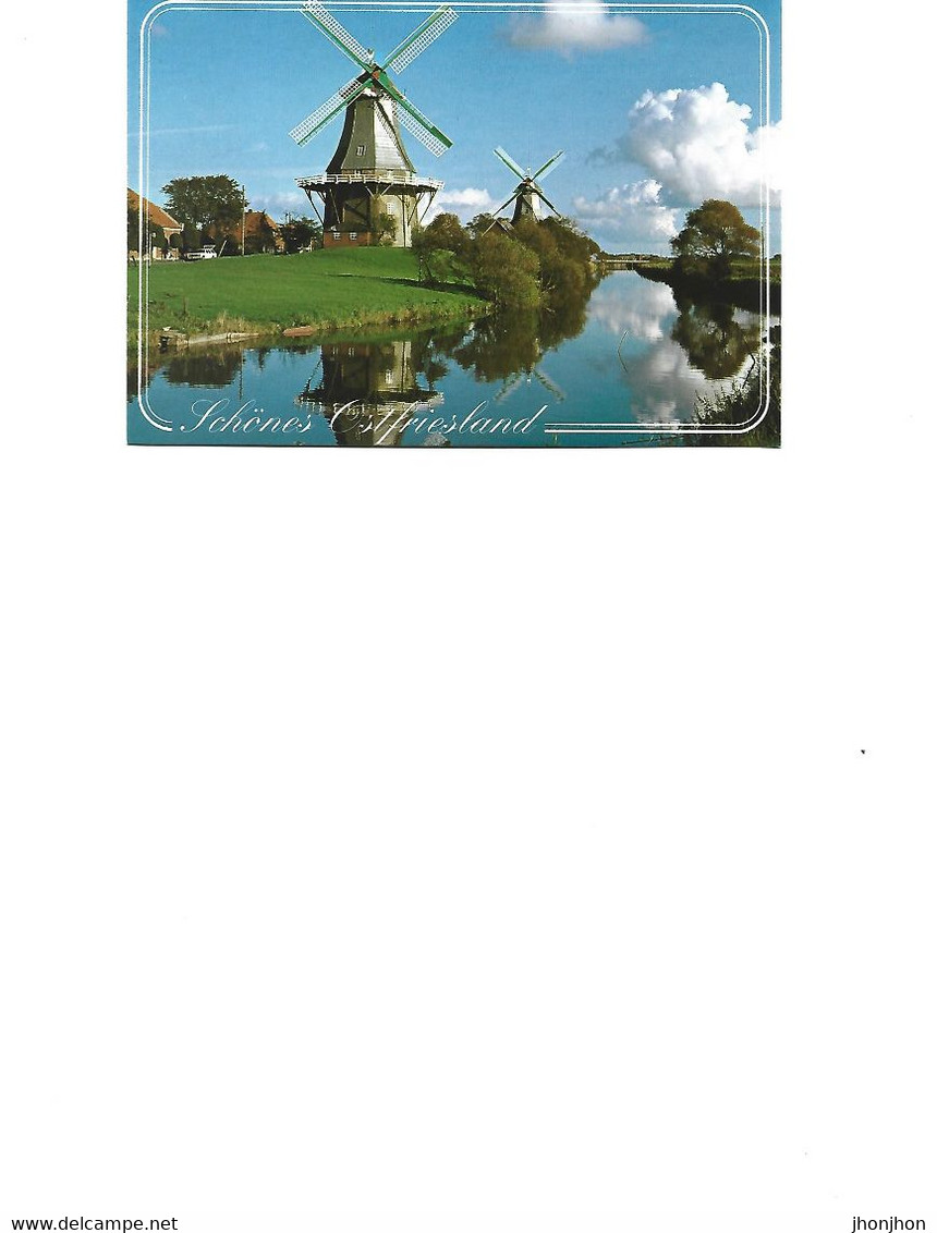 Germany - Postcard Unused - Krummhorn -  Land On The Coast - The Twin Mills In Greetsiel - Krummhoern