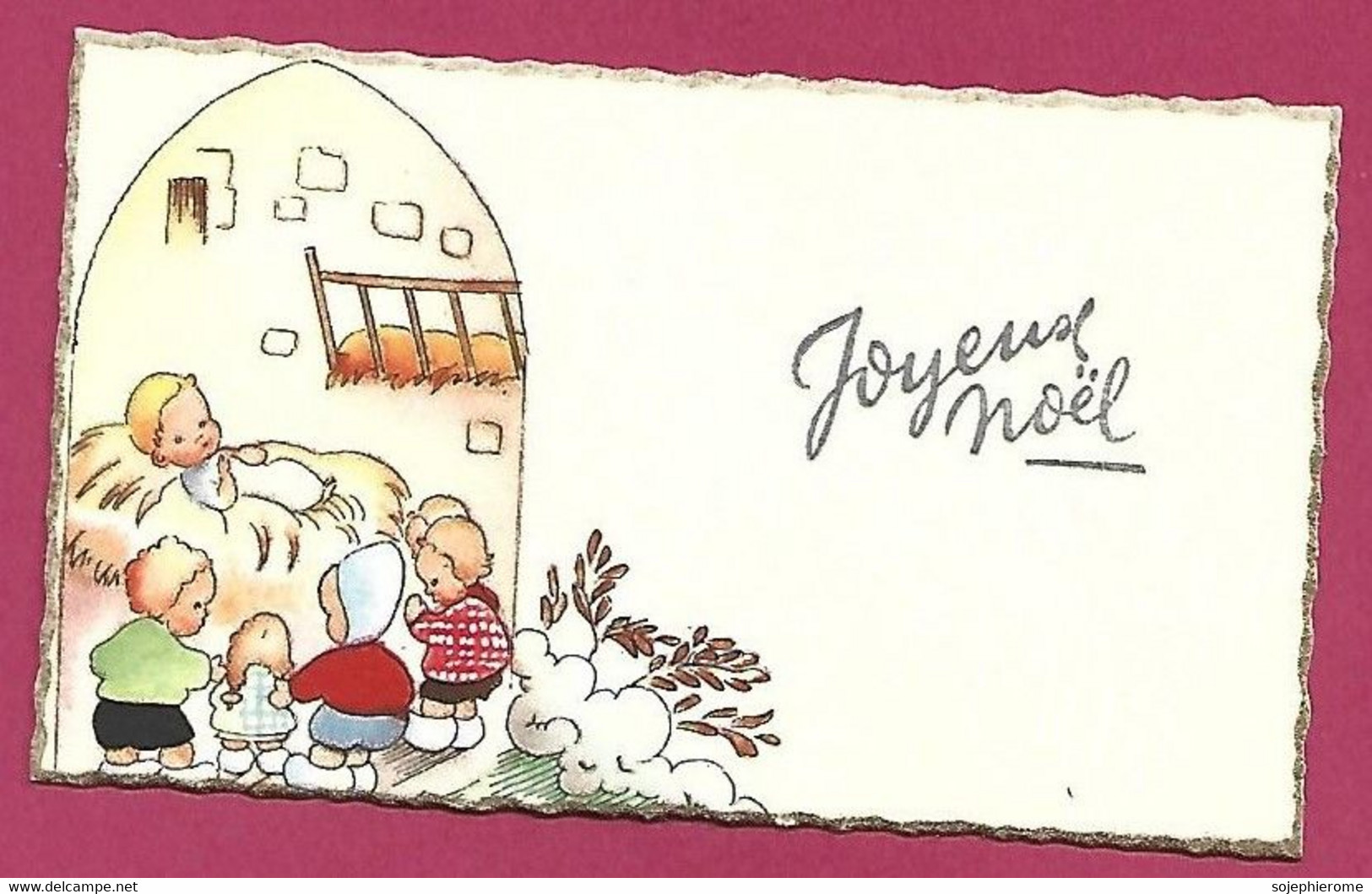 "Joyeux Noël" Crèche Enfants Mignonnette 2scans - Other & Unclassified