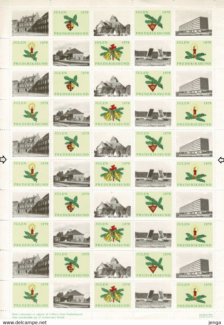 Denmark; Y's Mens Club Frederikssund;  Christmas Seals 1979; Local Motives; Unused Sheet - MNH(**). - Hojas Completas