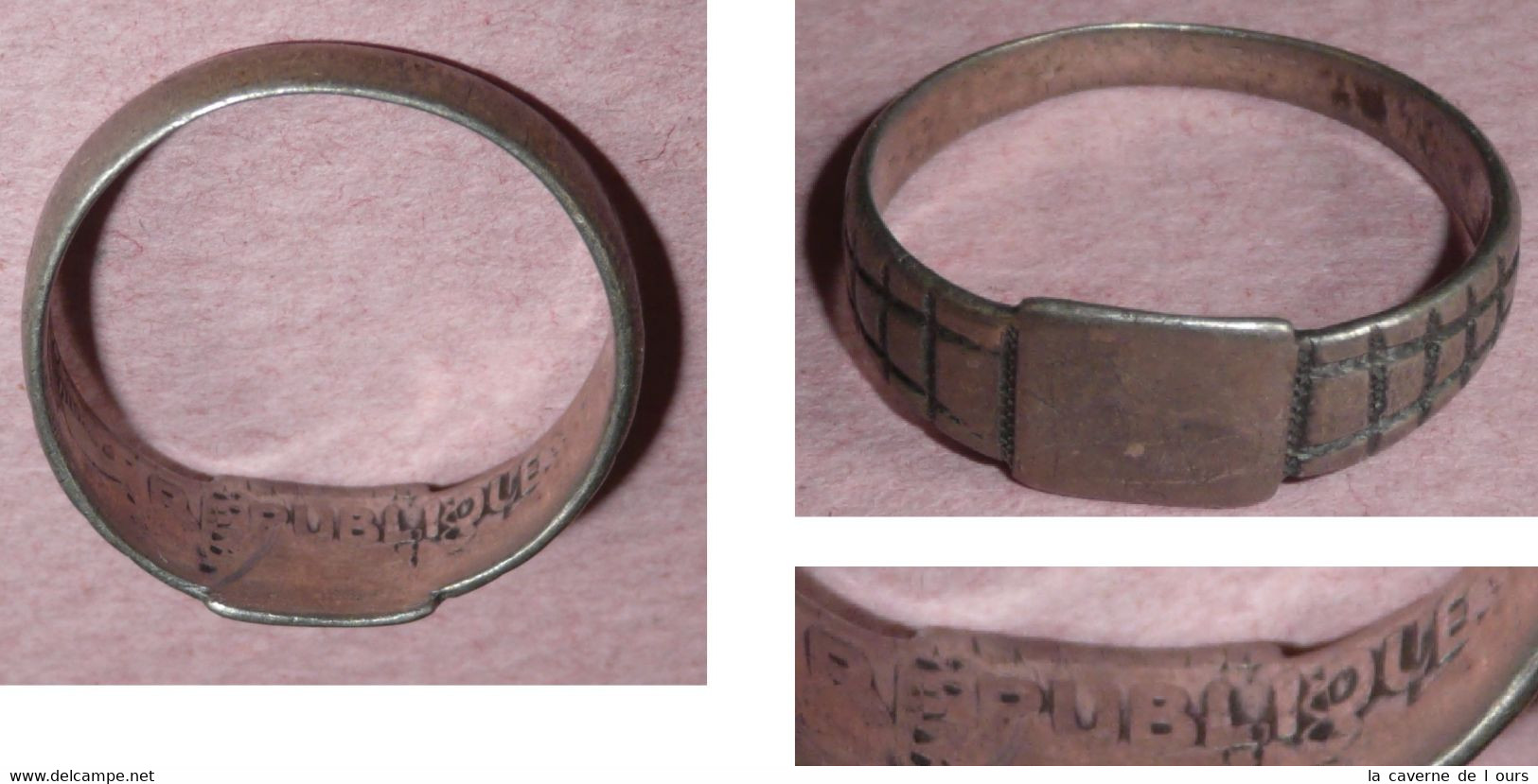 Rare Ancienne Bague Fabriquée Dans Une Pièce De Monnaie France Turin - Variétés Et Curiosités