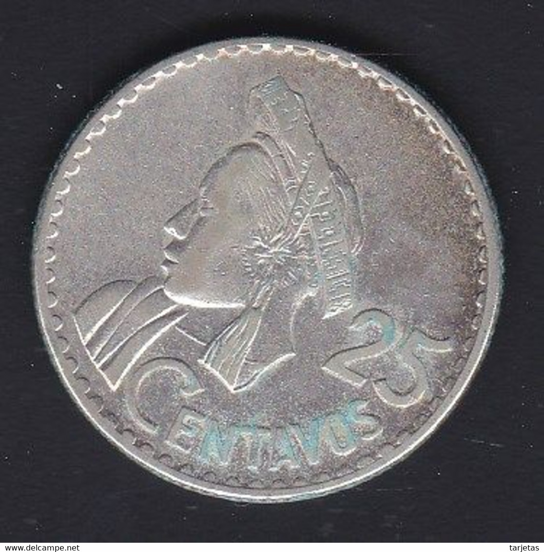 MONEDA DE PLATA DE GUATEMALA DE 25 CENTAVOS DEL AÑO 1960  (COIN) SILVER,ARGENT. - Guatemala