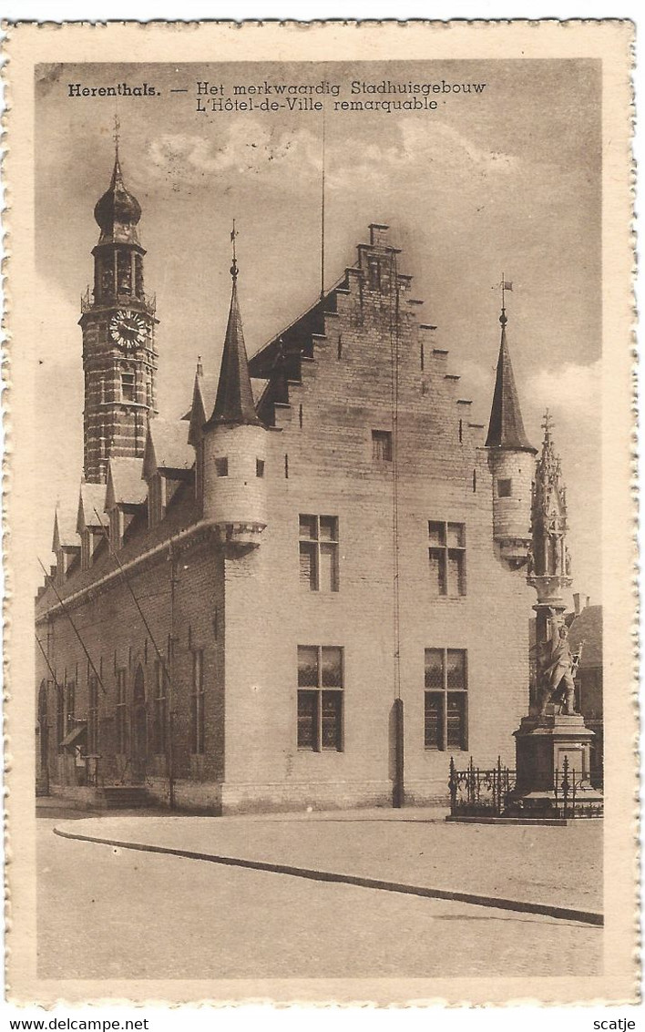 Herenthals.   -   Het Merkwaardig Stadhuisgebouw.   -    1947    Naar   Wijneghem - Herentals