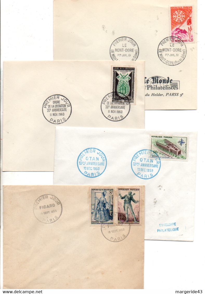 FRANCE LOT DE 27 FDC NON ILLUSTREES DE 1959 A 1963 - Vrac (max 999 Timbres)