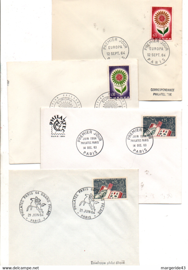 FRANCE LOT DE 27 FDC NON ILLUSTREES DE 1959 A 1963