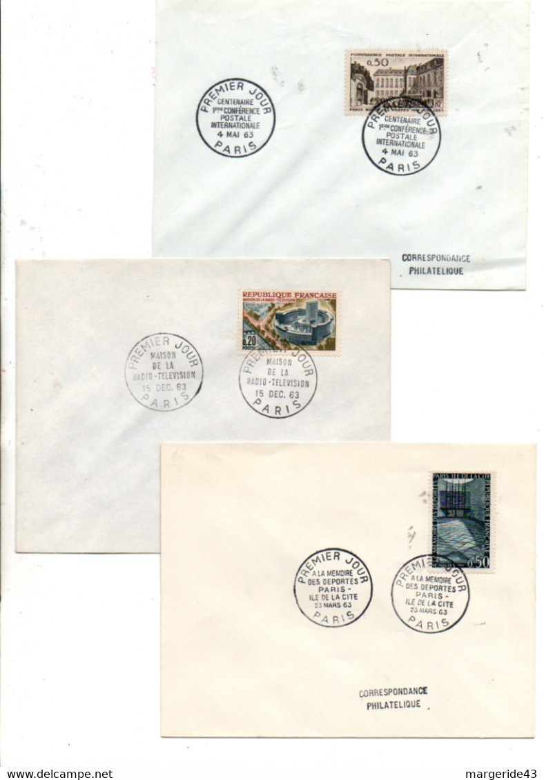 FRANCE LOT DE 27 FDC NON ILLUSTREES DE 1959 A 1963