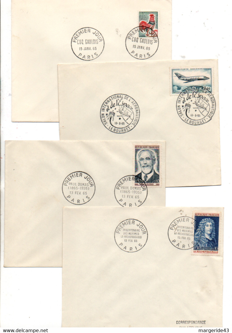 FRANCE LOT DE 43 FDC NON ILLUSTREES DE 1965 A 1967 - Vrac (max 999 Timbres)