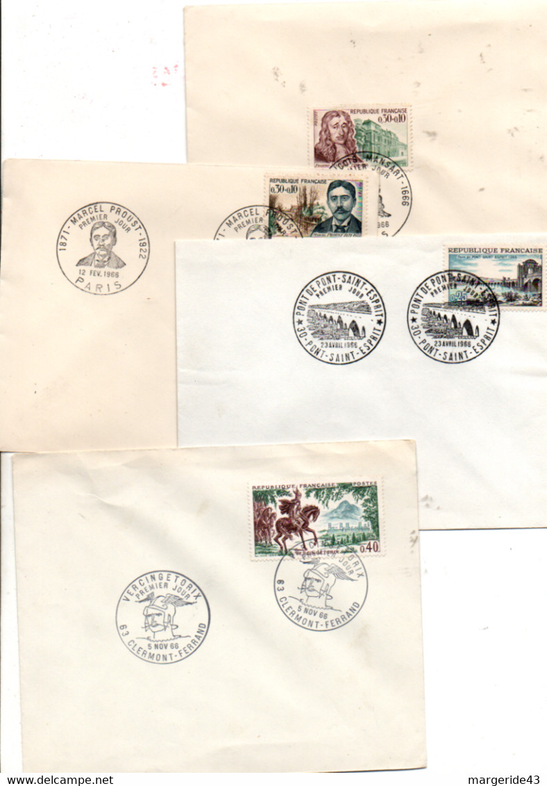 FRANCE LOT DE 43 FDC NON ILLUSTREES DE 1965 A 1967