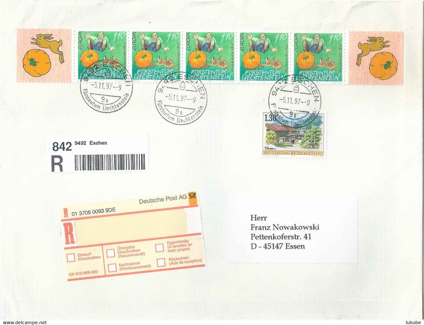 R Brief  Eschen - Essen         1997 - Covers & Documents