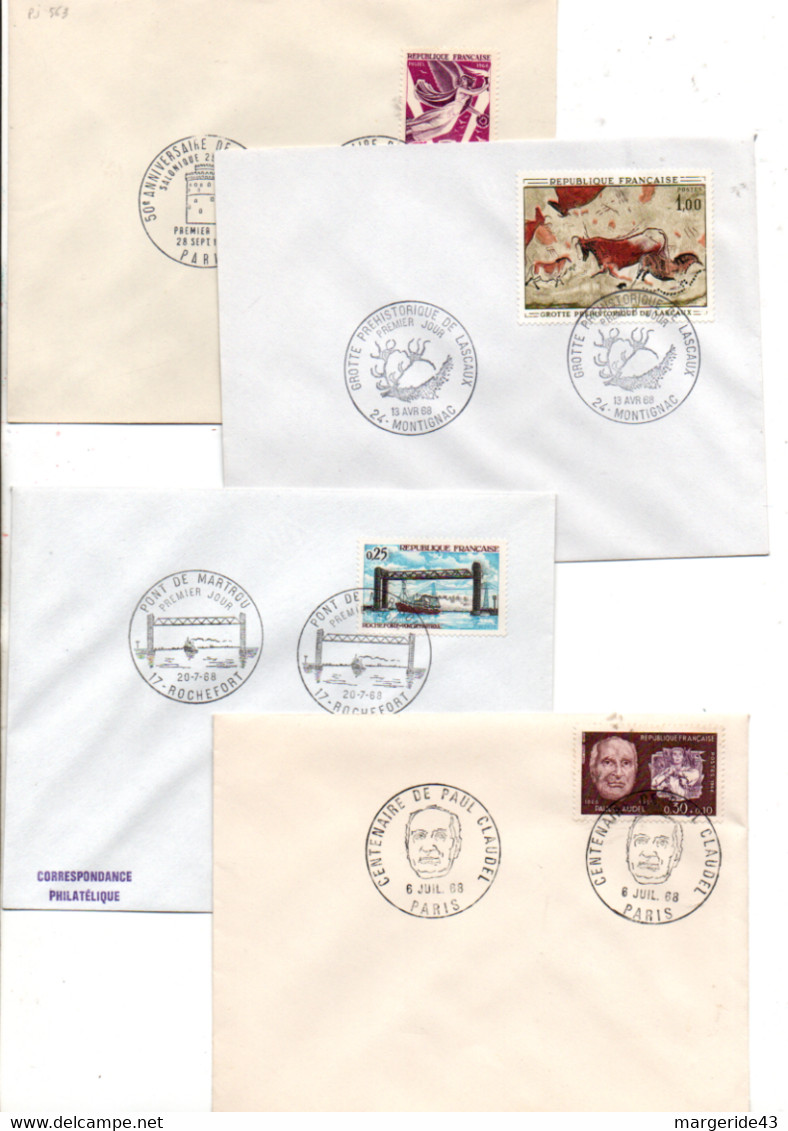 FRANCE LOT DE 27 FDC NON ILLUSTREES 1968 - Vrac (max 999 Timbres)