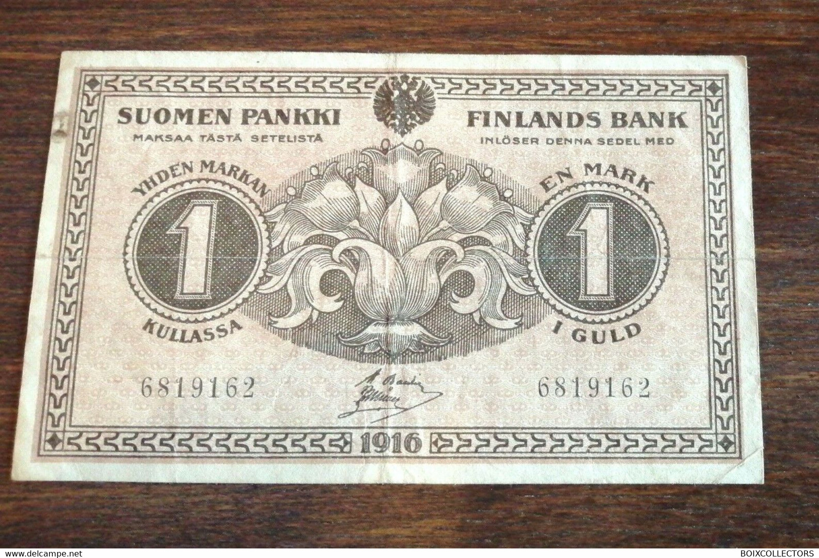 BILLET 1 MARK GULD FINLANDS BANK 1916 SUOMEN PANKKI / REF B 14 - Finland