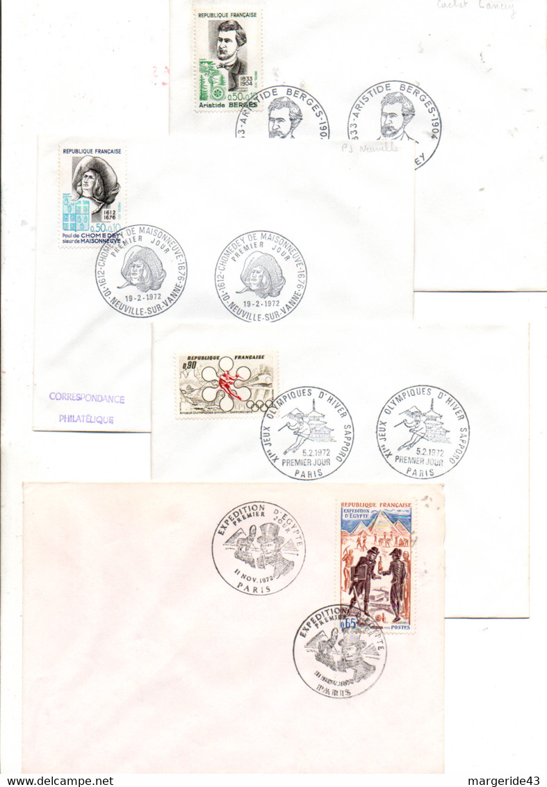 FRANCE LOT DE 37 FDC NON ILLUSTREES 1972 - Vrac (max 999 Timbres)