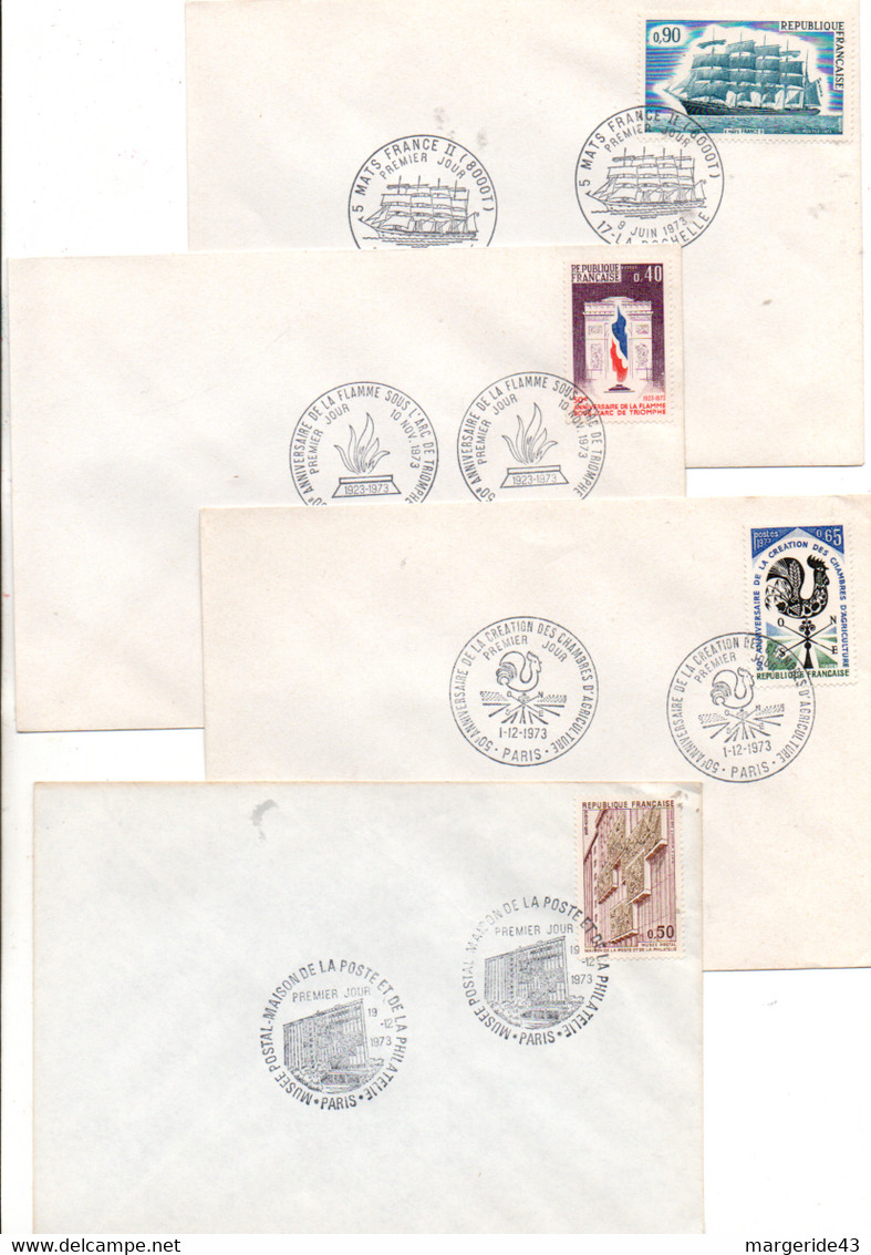 FRANCE LOT DE 31 FDC NON ILLUSTREES 1973 - Vrac (max 999 Timbres)