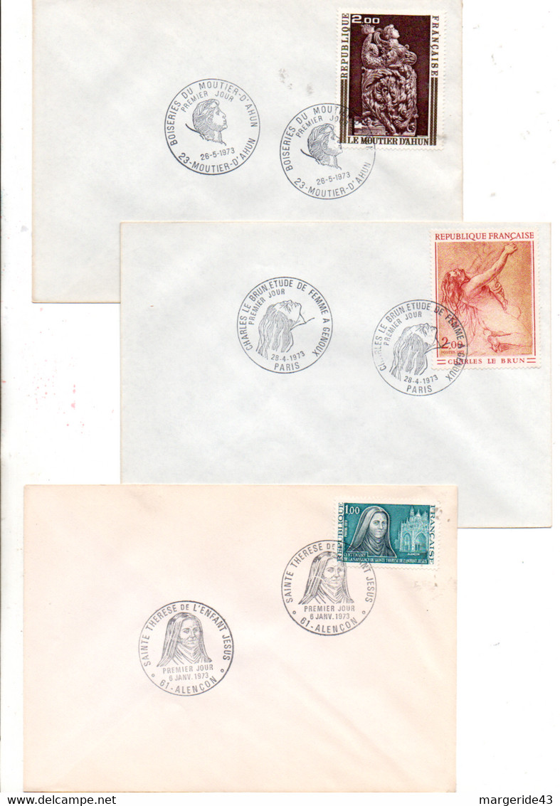 FRANCE LOT DE 31 FDC NON ILLUSTREES 1973