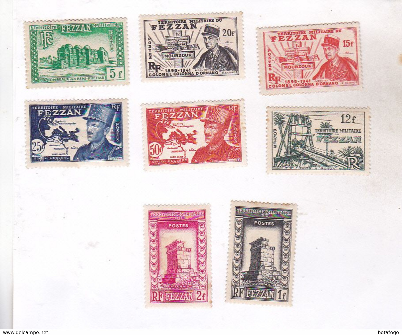 8 TIMBRES FEZZAN, - Other & Unclassified