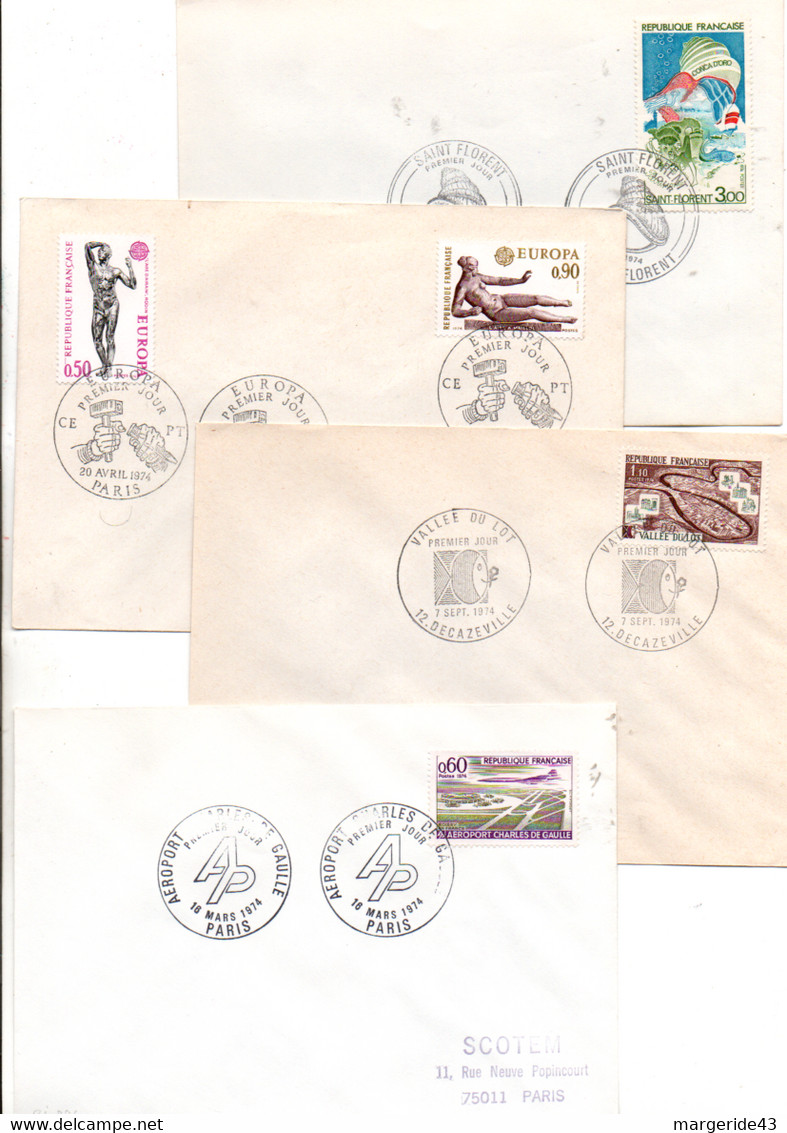 FRANCE LOT DE 30 FDC NON ILLUSTREES 1974 - Vrac (max 999 Timbres)