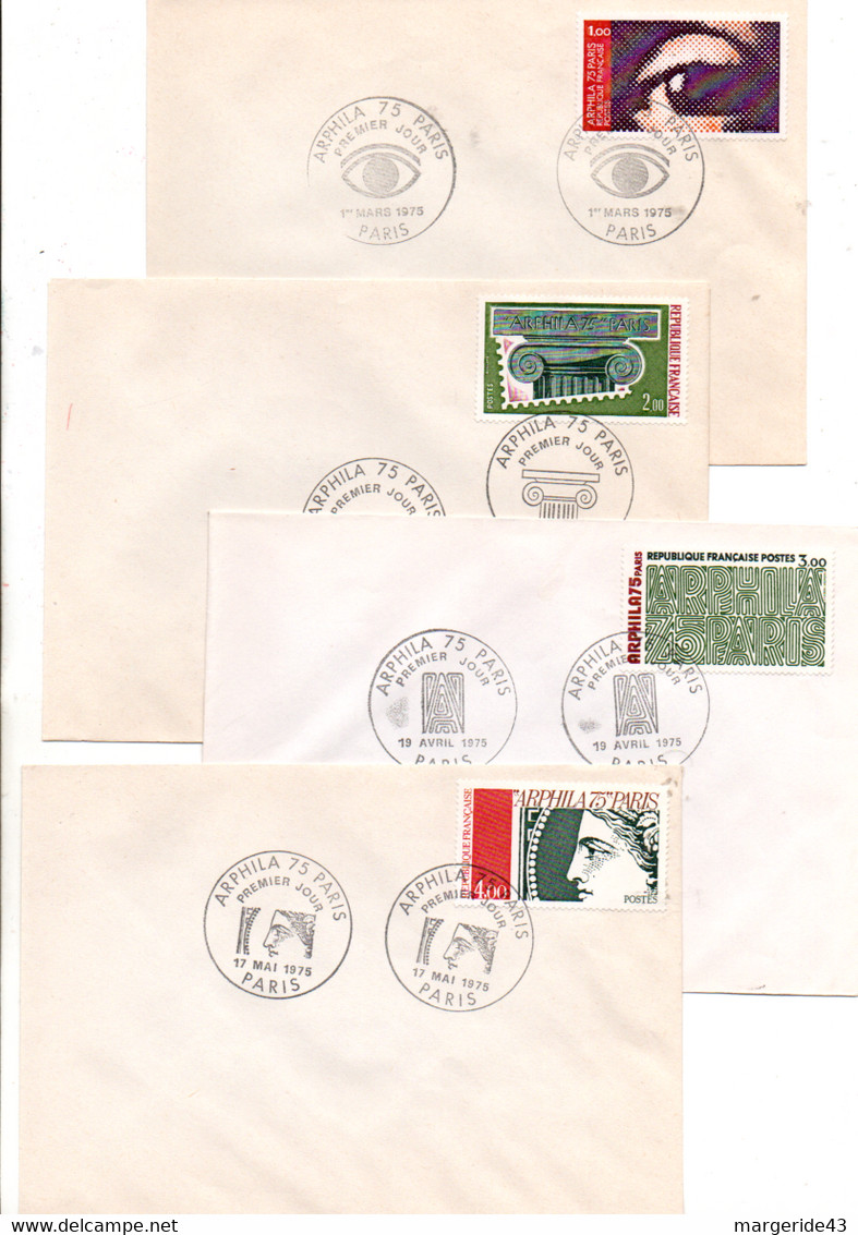 FRANCE LOT DE 16 FDC NON ILLUSTREES 1975 - Vrac (max 999 Timbres)