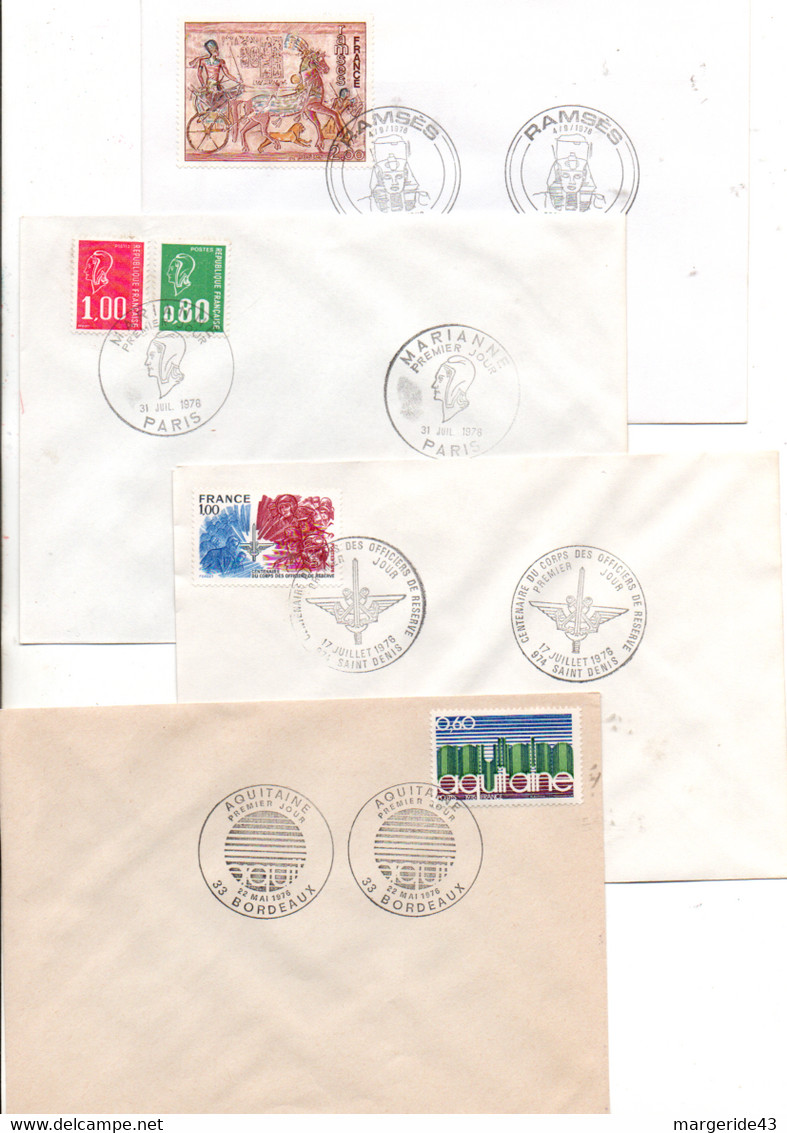 FRANCE LOT DE 25 FDC NON ILLUSTREES 1976 - Vrac (max 999 Timbres)