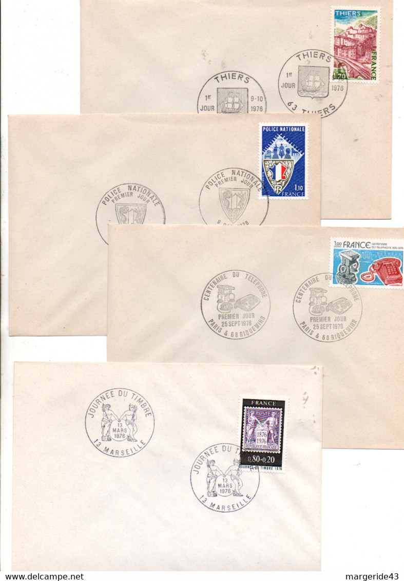 FRANCE LOT DE 25 FDC NON ILLUSTREES 1976 - Vrac (max 999 Timbres)