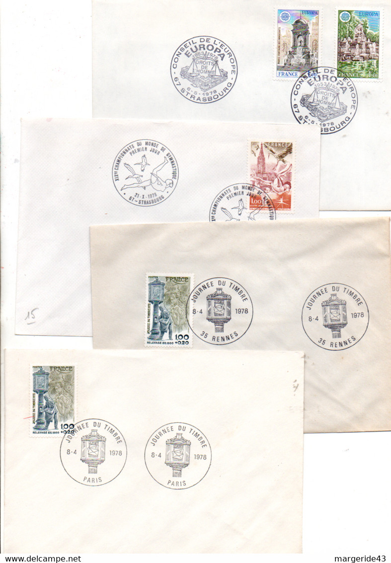 FRANCE LOT DE 30 FDC NON ILLUSTREES 1978