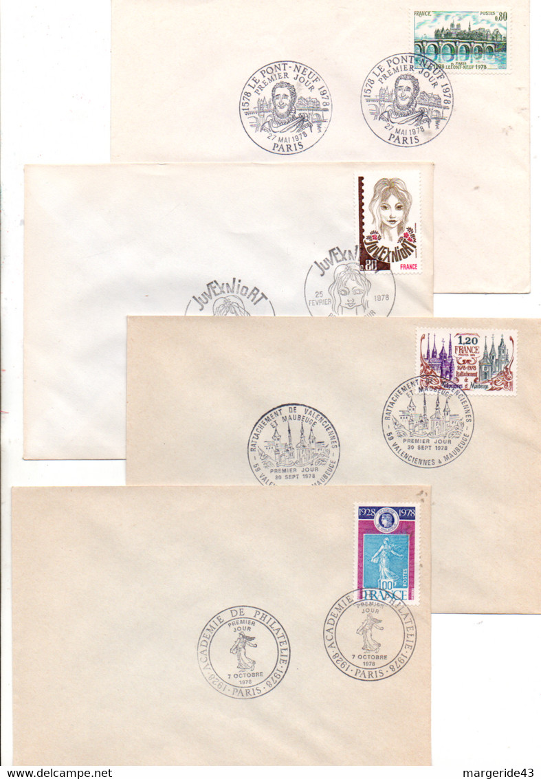 FRANCE LOT DE 30 FDC NON ILLUSTREES 1978