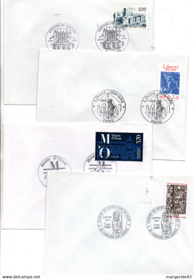 FRANCE LOT DE 46 FDC NON ILLUSTREES DE 1985 A 1989 - Vrac (max 999 Timbres)