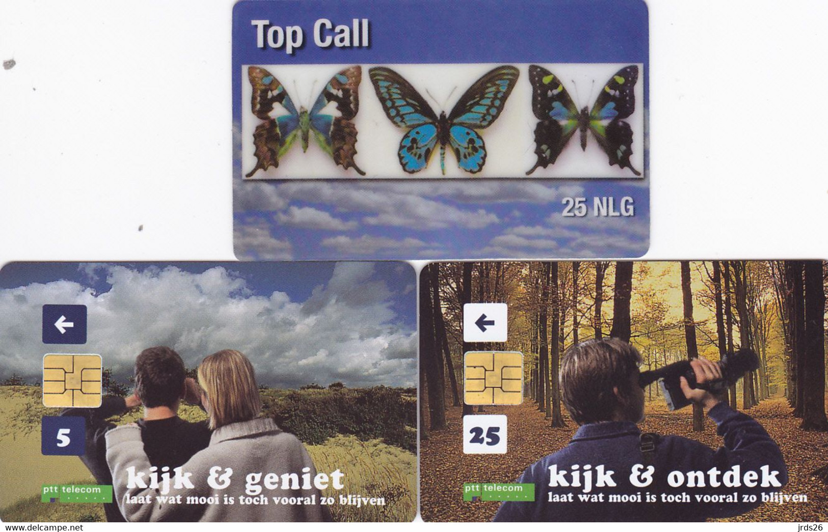 Netherlands 3 Phonecards - - - Butterfly, Owl, Hare - Unclassified