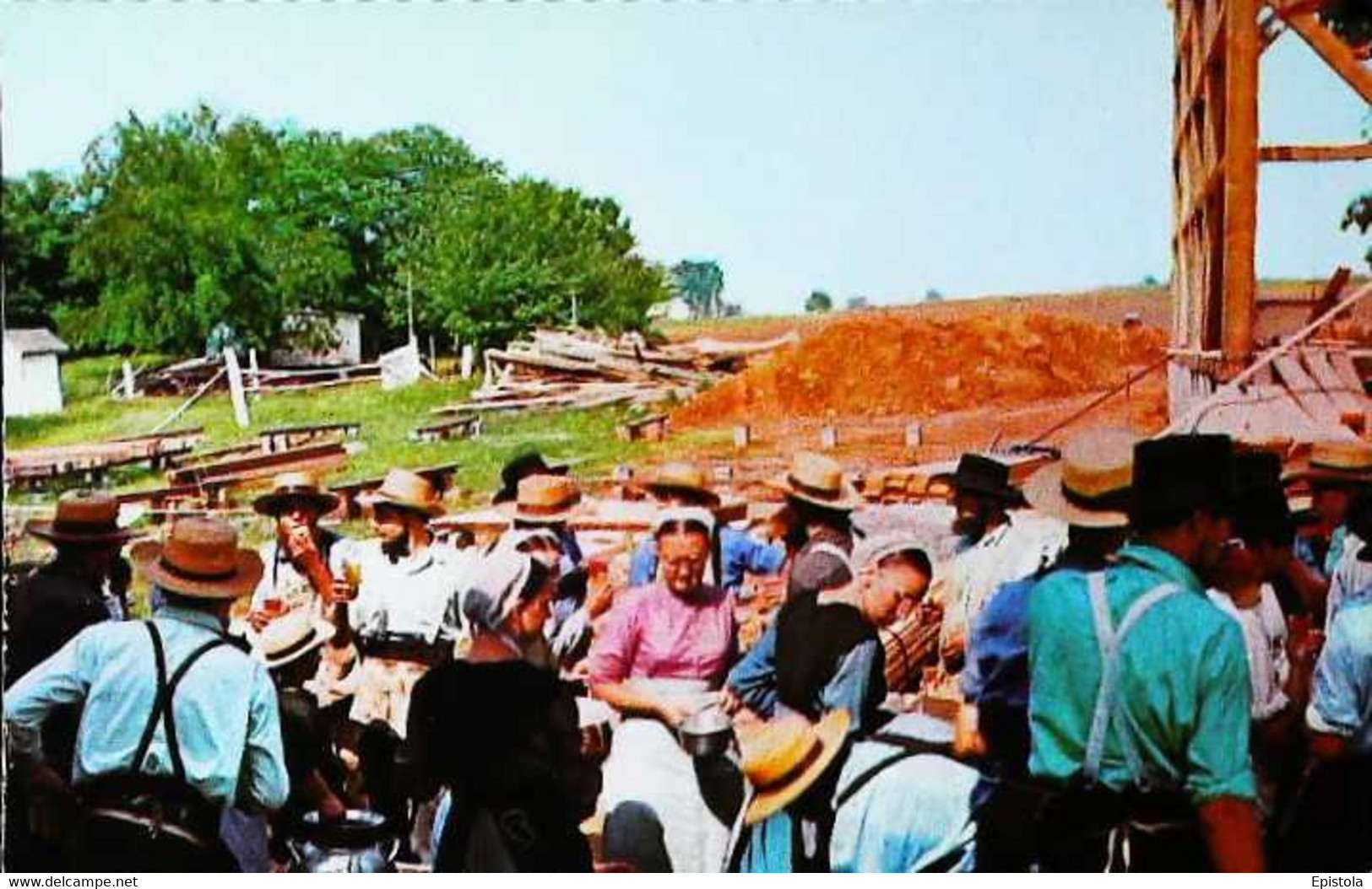 ►  BARN RAISiNG - Amish Men Work To Build - Pennsylvania 1960s - Andere & Zonder Classificatie