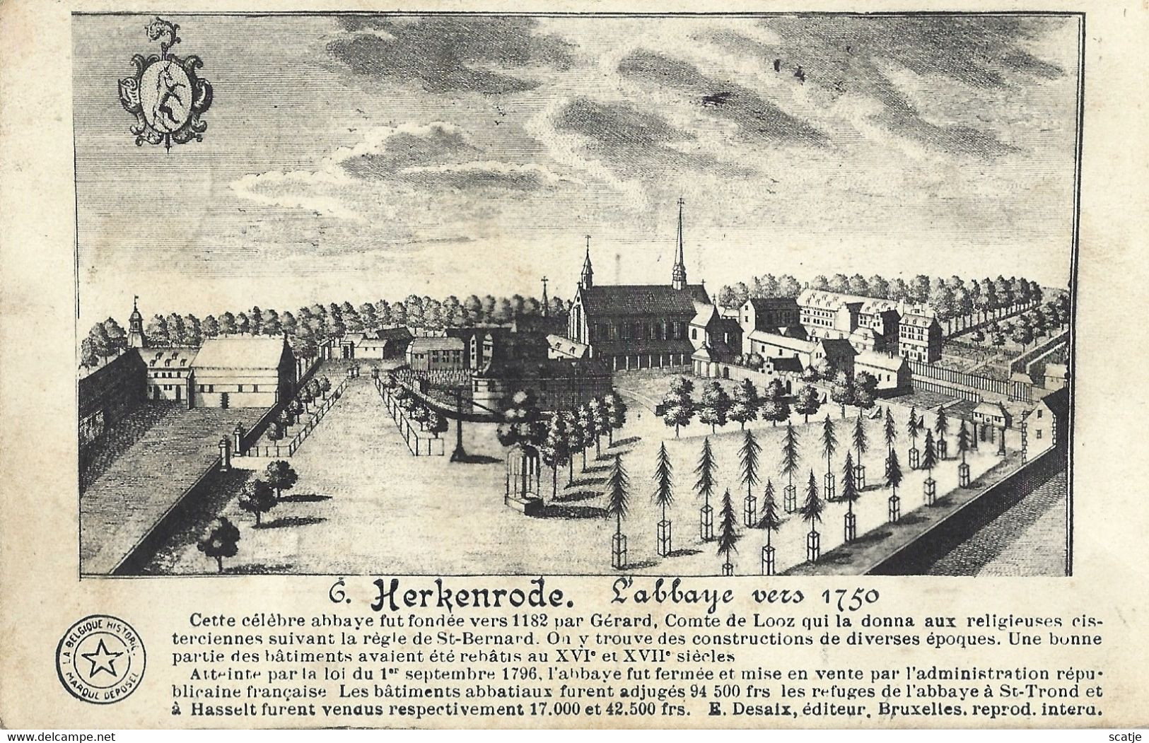 Herkenrode   -   L'abbaye Vers 1750  -   1914  Naar   Antwerpen - Hasselt