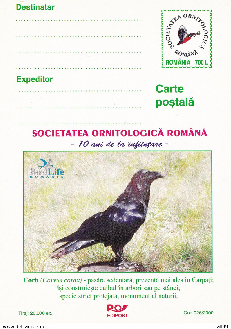 A23142 - RAVEN CARPATI MOUNTAINS  POSTAL STATIONERY UNUSED ROMANIA 2000 - Andere & Zonder Classificatie