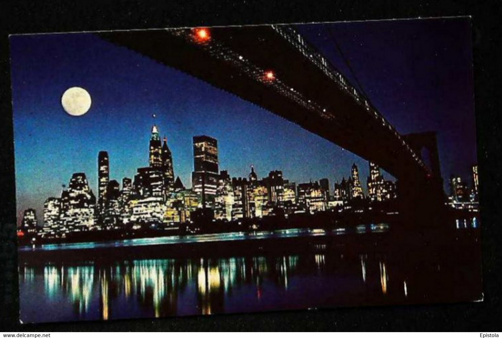 ► NEW YORK CITY  Brooklyn  Bridge Moon Night 1950/60s - Ponts & Tunnels
