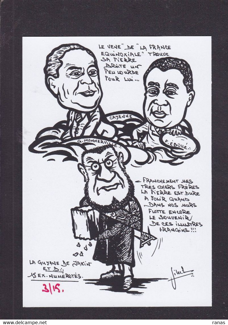 CPM Guyane Cayenne Satirique Caricature Tirage 15 Ex. Numérotés Signés Par L'artiste JIHEL Maçonnique - Cayenne