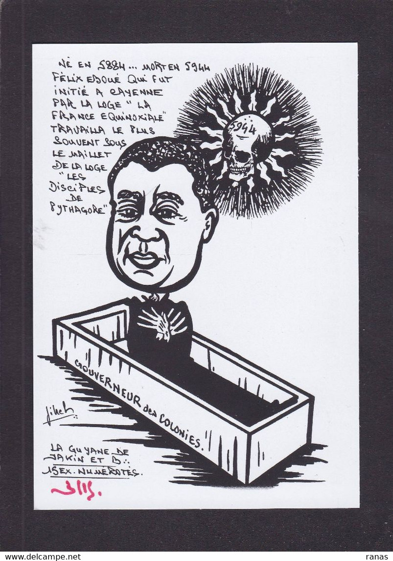 CPM Guyane Cayenne Satirique Caricature Tirage 15 Ex. Numérotés Signés Par L'artiste JIHEL Maçonnique - Cayenne