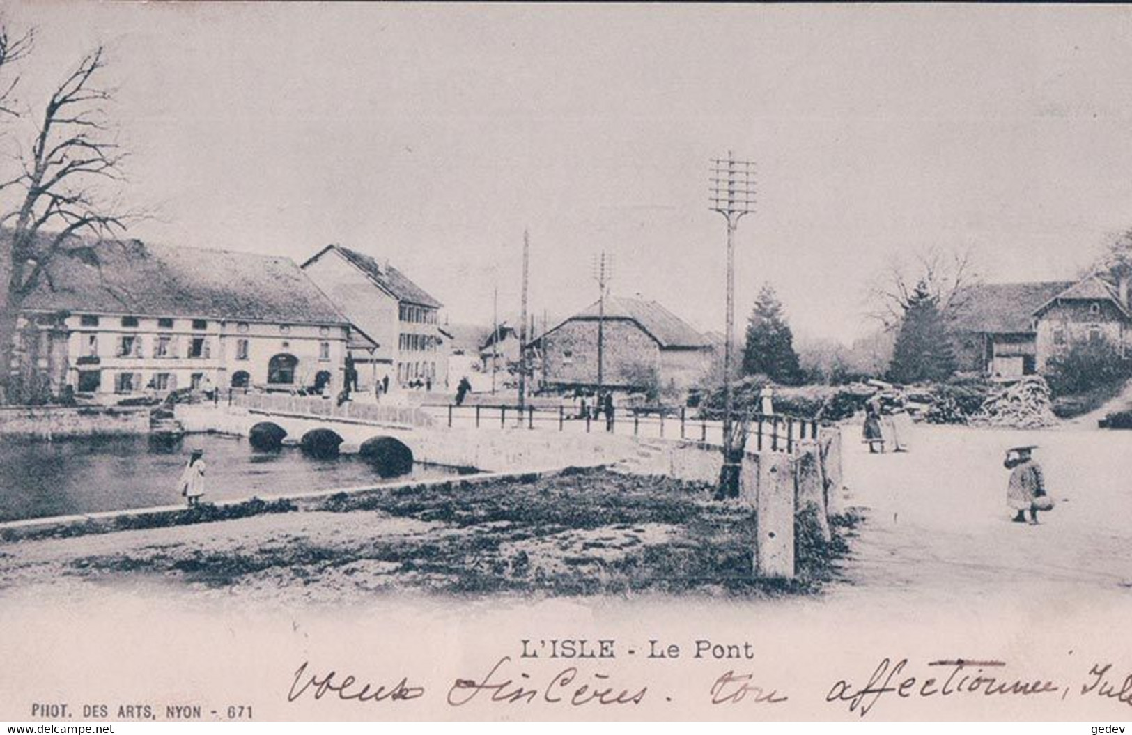 L'Isle VD, Le Pont Et Enfants (27.6.1902) - L'Isle