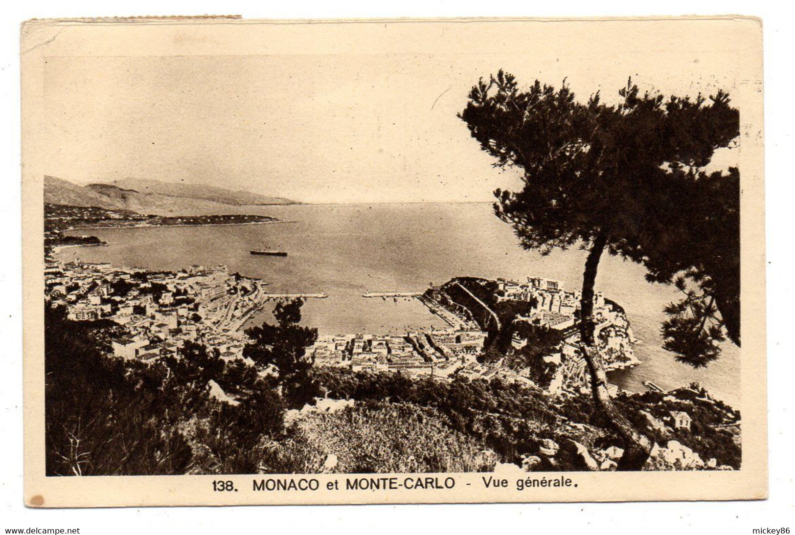 MONACO--1933--carte Postale Monaco ..timbre Seul Sur Lettre Au Verso.....beau  Cachet.......à Saisir - Storia Postale