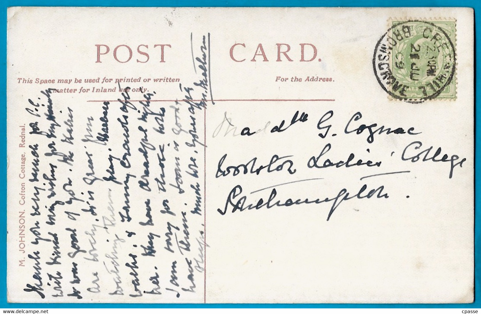 CPA Post Card - GREENHILL POST OFFICE BLACKWELL - Bromsgrove