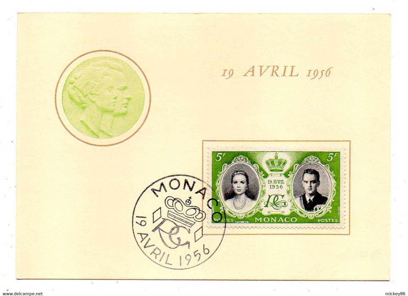 MONACO--1956-- Document Souvenir Carte Postale Mariage Princier  Rainier III....beau Cachet......à Saisir - Cartas & Documentos