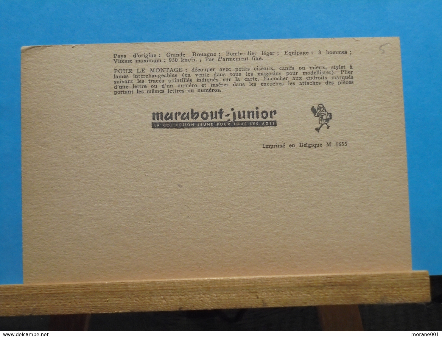 Maquette  Canberra B 2 Supplément à Marabout Junior 97 La Collection De Bob Morane H.Vernes - Marabout Junior