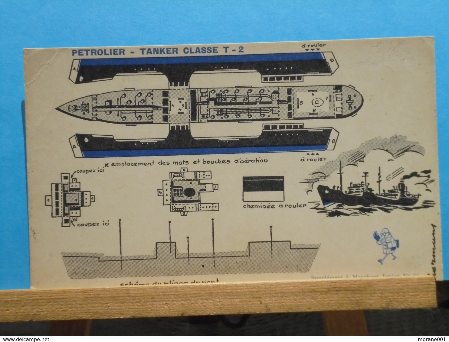 Maquette  Pétrolier -Tanker Classe T-2 Supplément à Marabout Junior 91 La Collection De Bob Morane H.Vernes - Marabout Junior