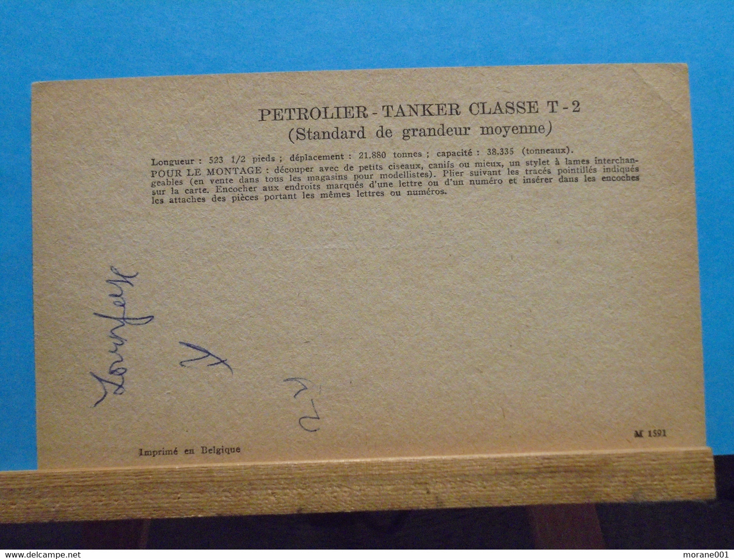 Maquette  Pétrolier -Tanker Classe T-2 Supplément à Marabout Junior 91 La Collection De Bob Morane H.Vernes - Marabout Junior