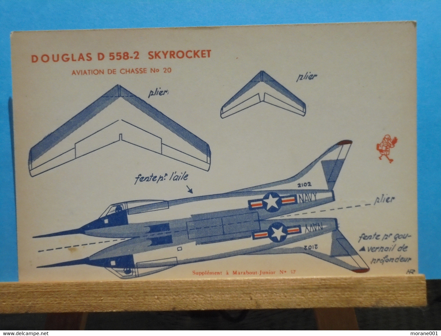 Maquette Douglas D 558-2 Skyrocket  Supplément à Marabout Junior 57 La Collection De Bob Morane H.Vernes - Marabout Junior