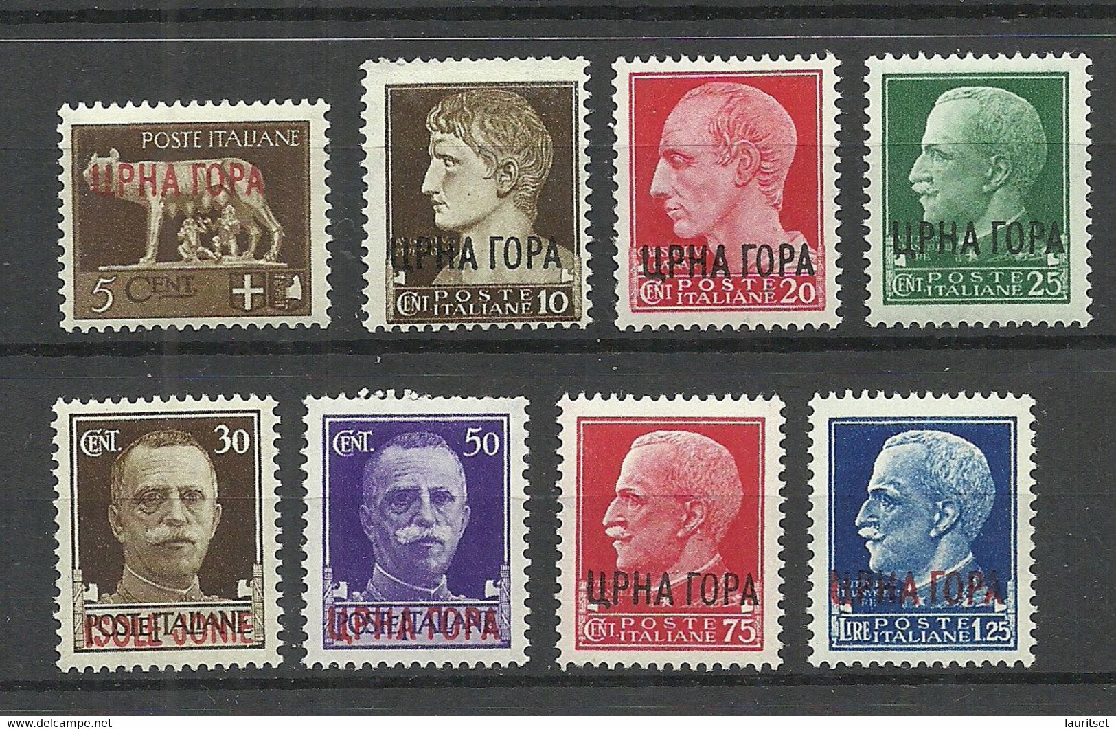 Italian Occupation MONTENEGRO 1941 = 8 Stamps From Set Michel 23 - 31 MNH (20 C. Is Missing/fehlt) - Montenegro