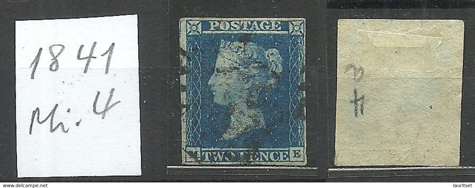 ENGLAND Great Britain 1841 Michel 4 Queen Victoria 2 P. O - Usados