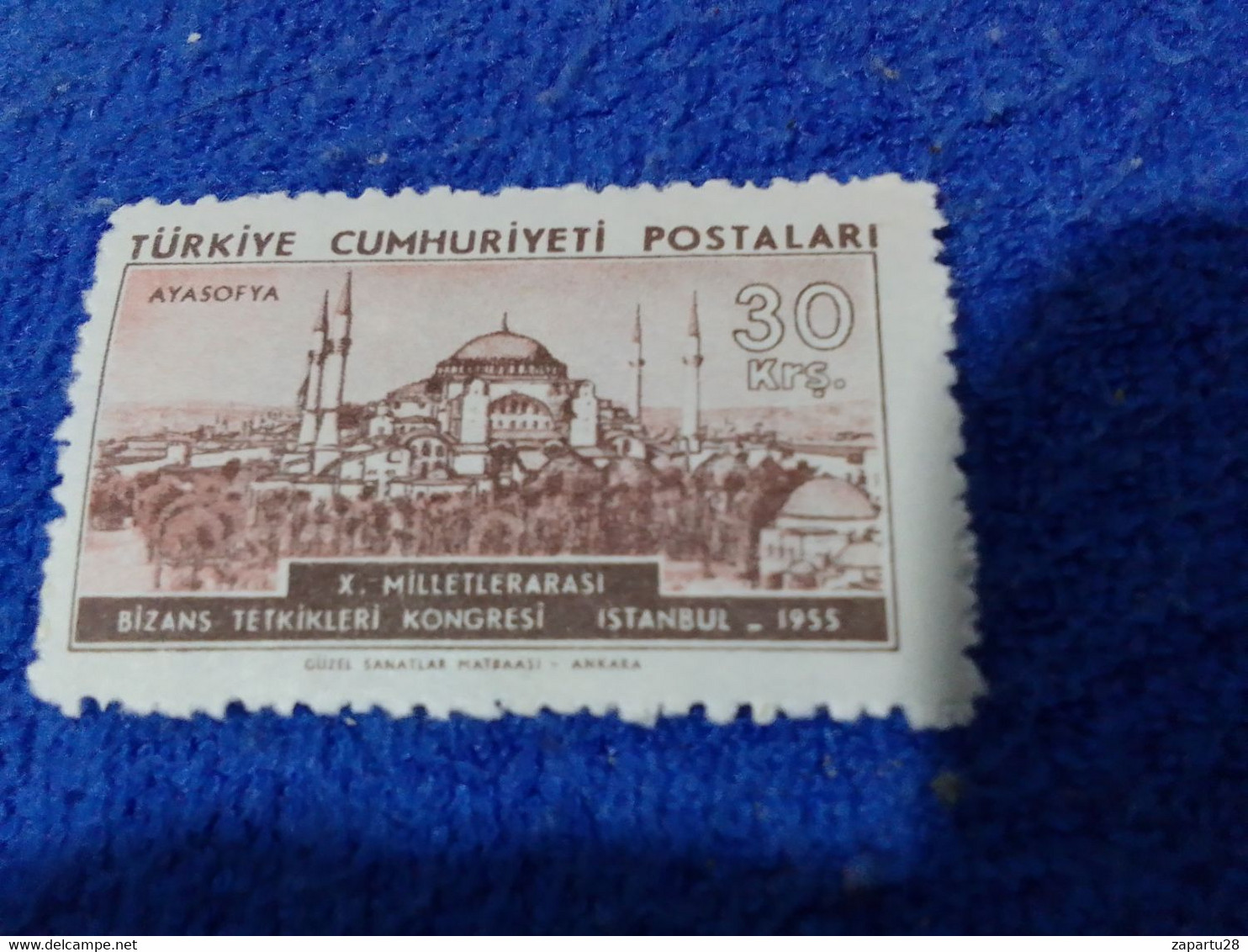 TÜRKİYE--1955 -- 30K  ULUSLARARASI BİZANS TETKİKLERİ DAMGASIZ - Ungebraucht