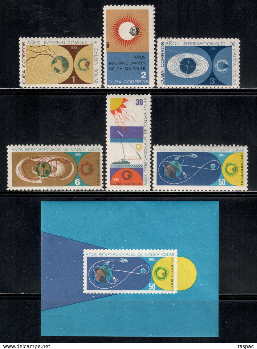 Cuba 1965 Mi# 1020-1025, Block 26 ** MNH - Intl. Quiet Sun Year / Space - North  America